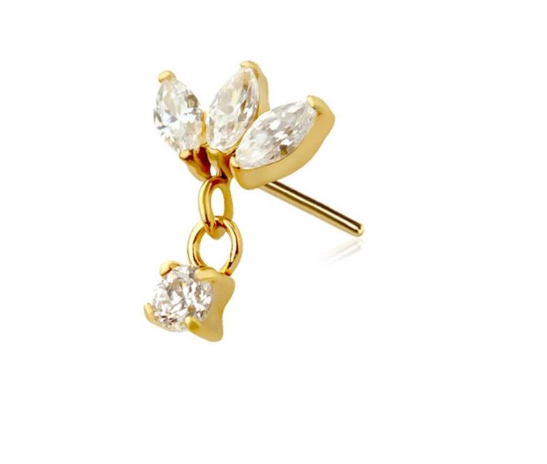 Triple Marquise Flat Back