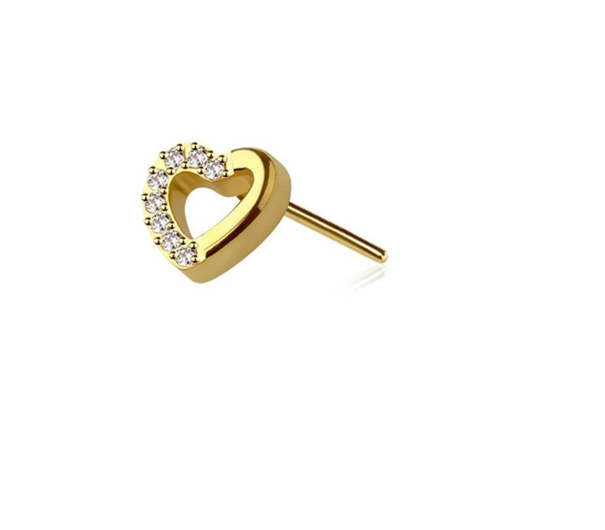 Sparkle Heart Flat Back