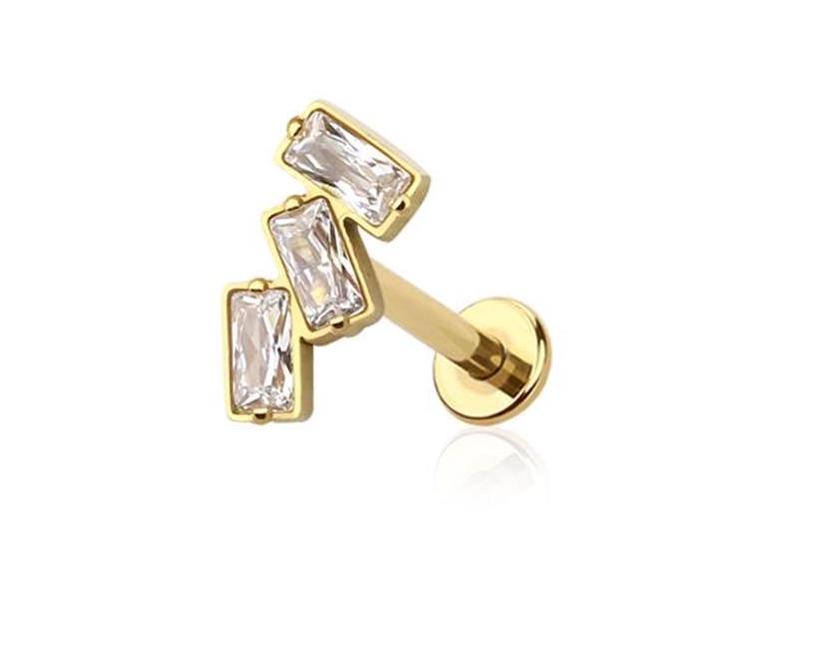 Triple Baguette Flat Back