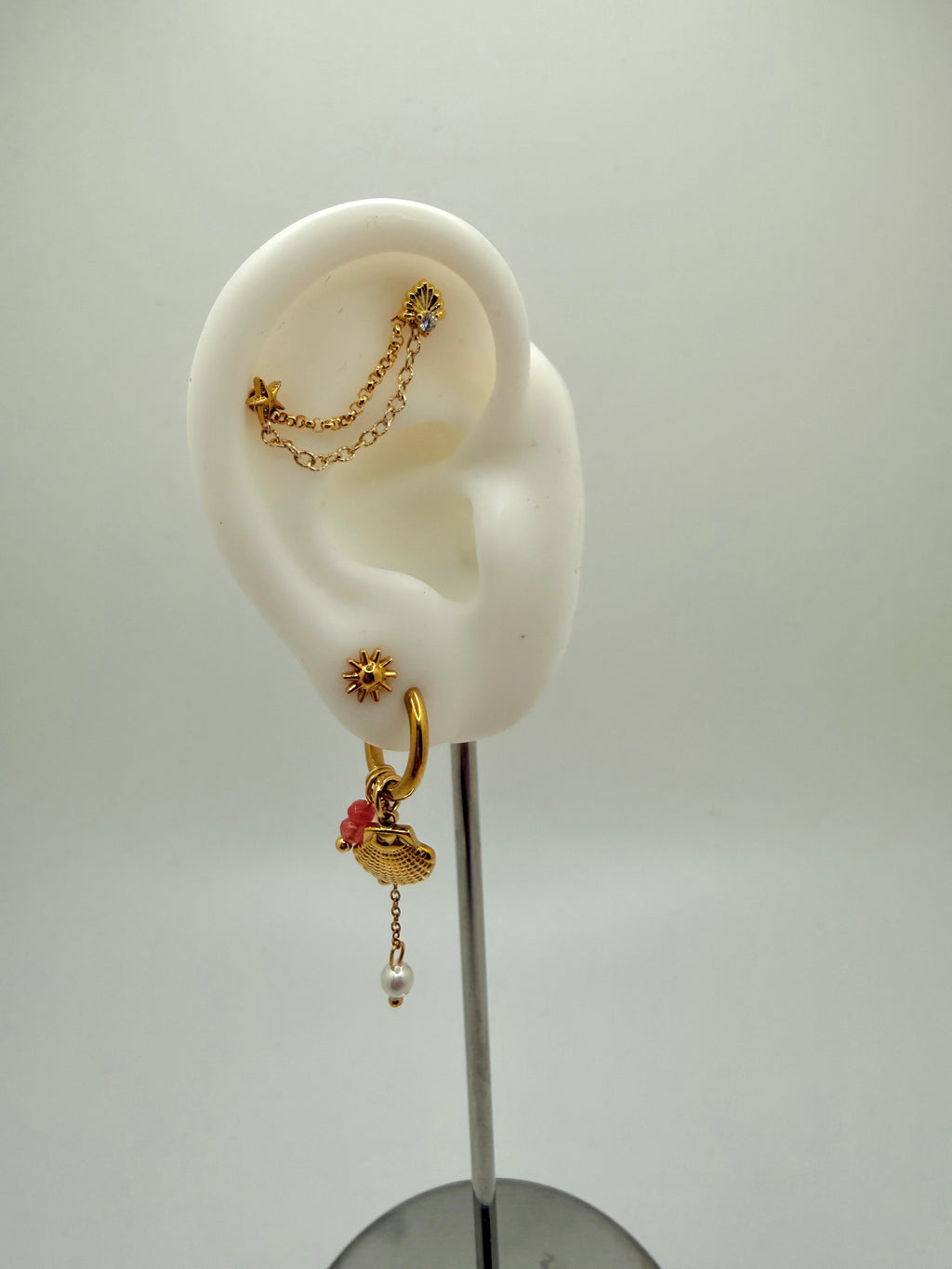 Double Mixed Earring Chain