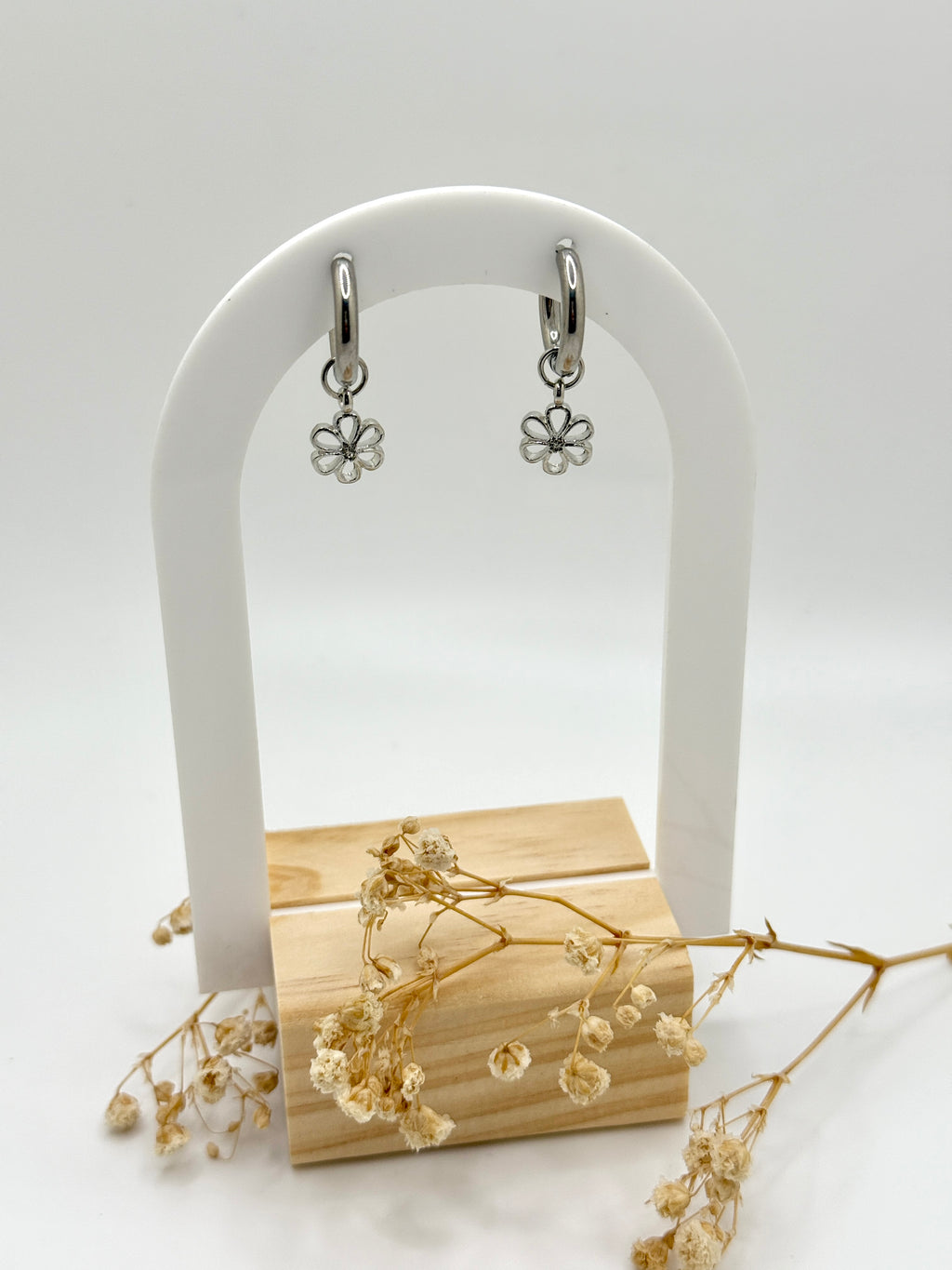 Dangle Flower Hoops