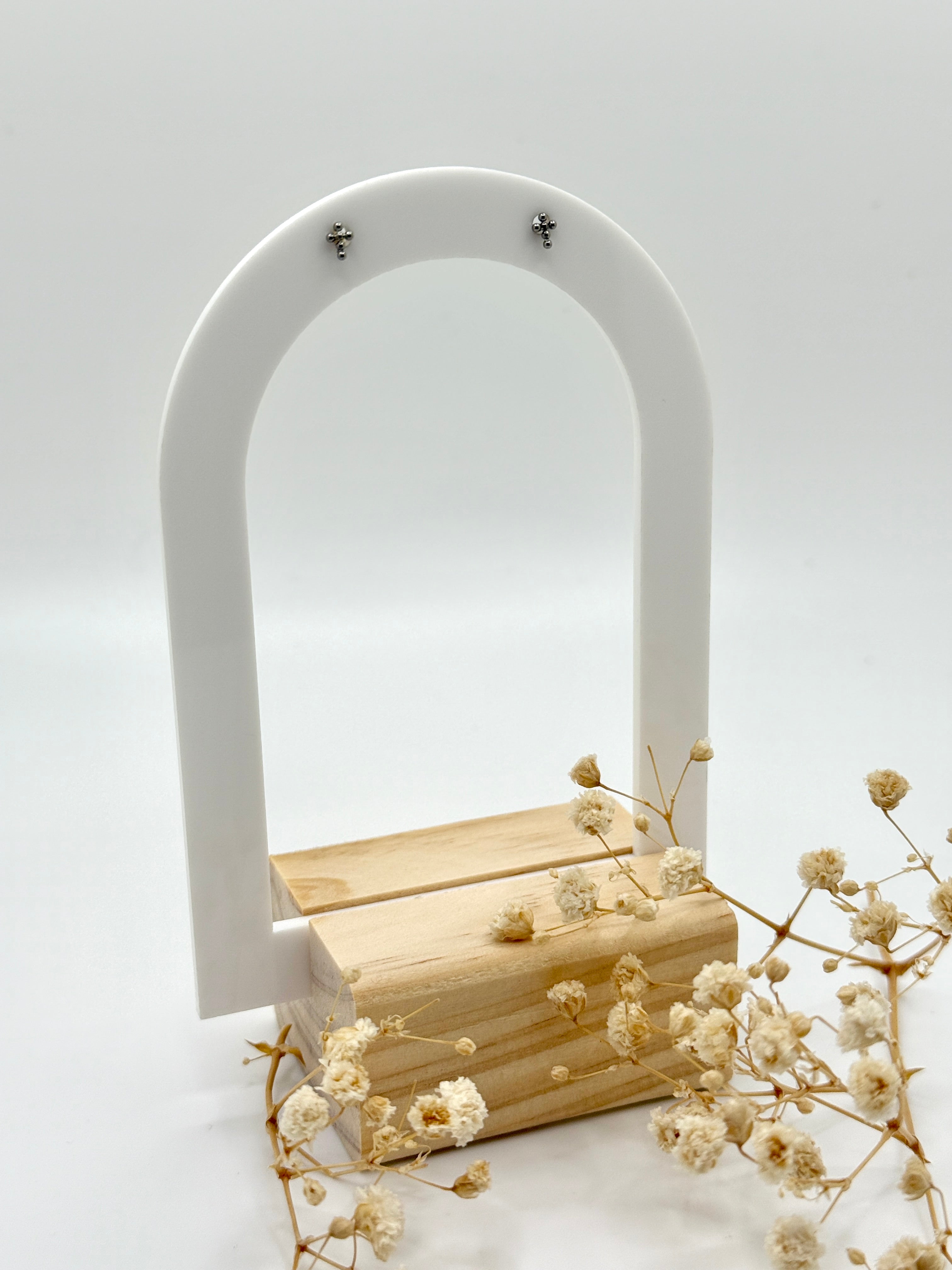 Tiny Beaded Ball Cross Flat Back