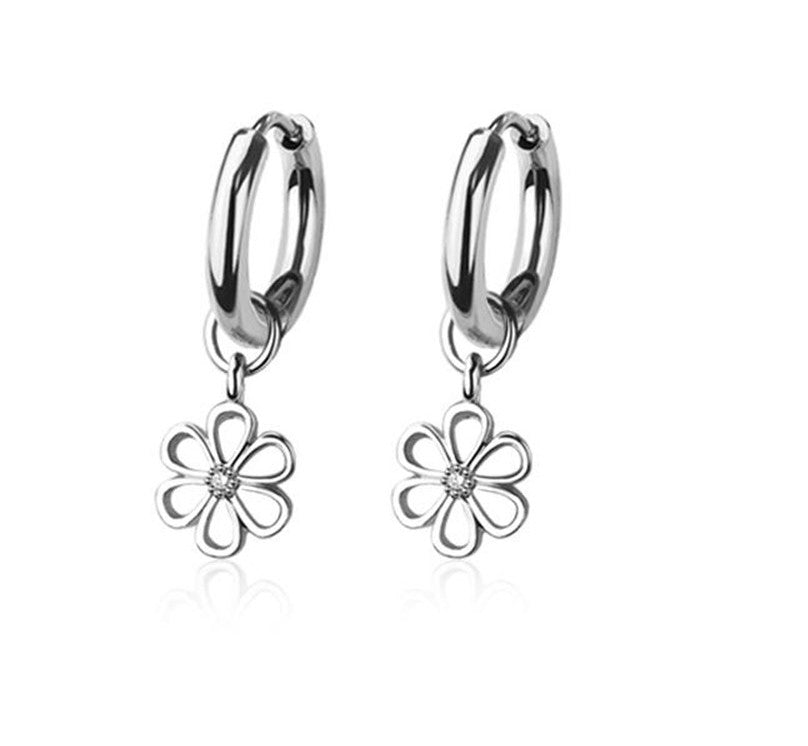 Dangle Flower Hoops
