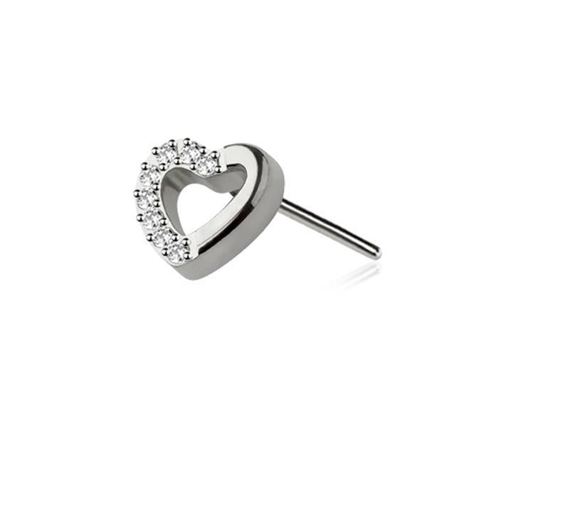 Sparkle Heart Flat Back