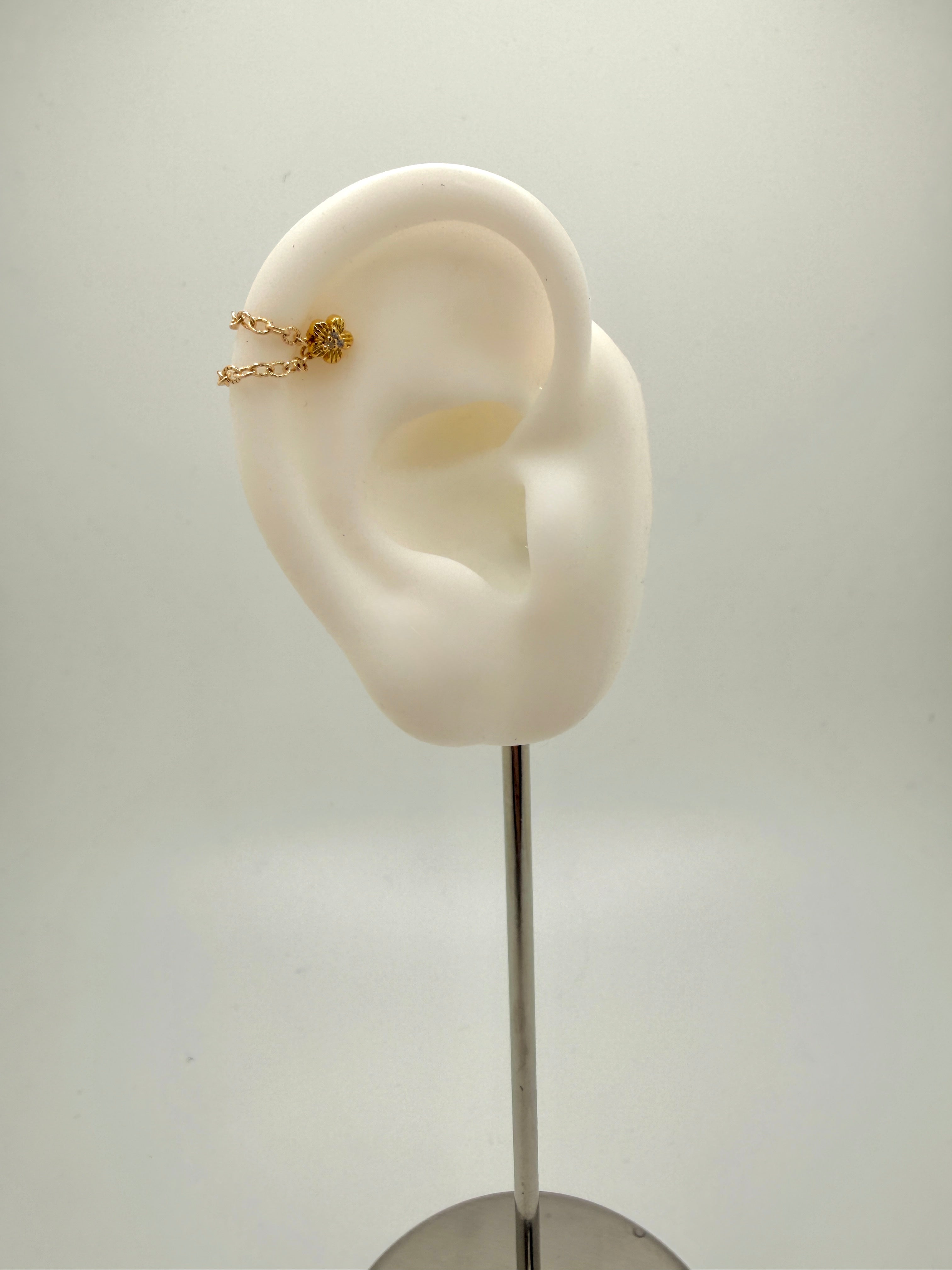 Double Textured Cable Earring Chain