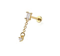 Gem Chain Drop Dangle Flat Back