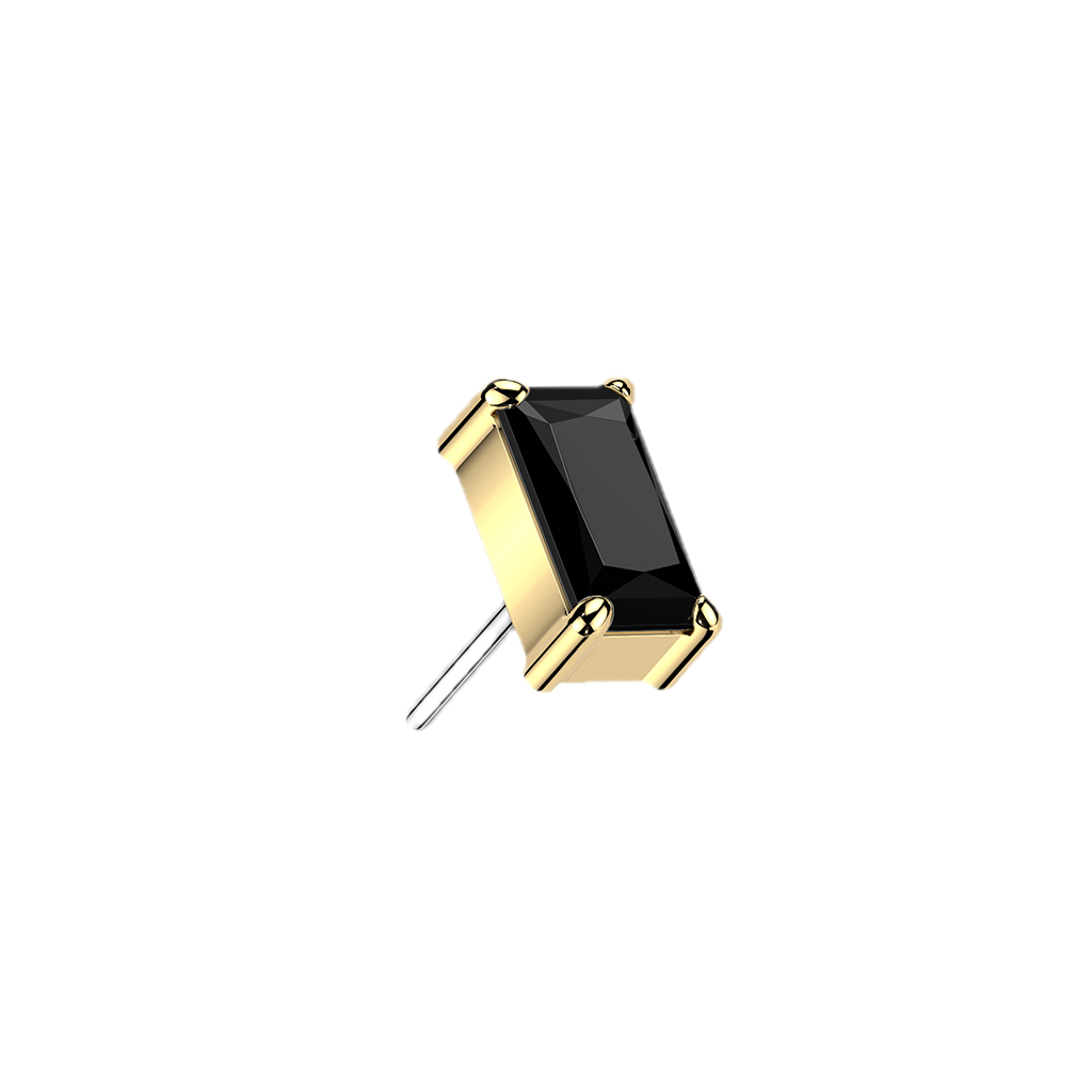Black Rectangle Flat Back