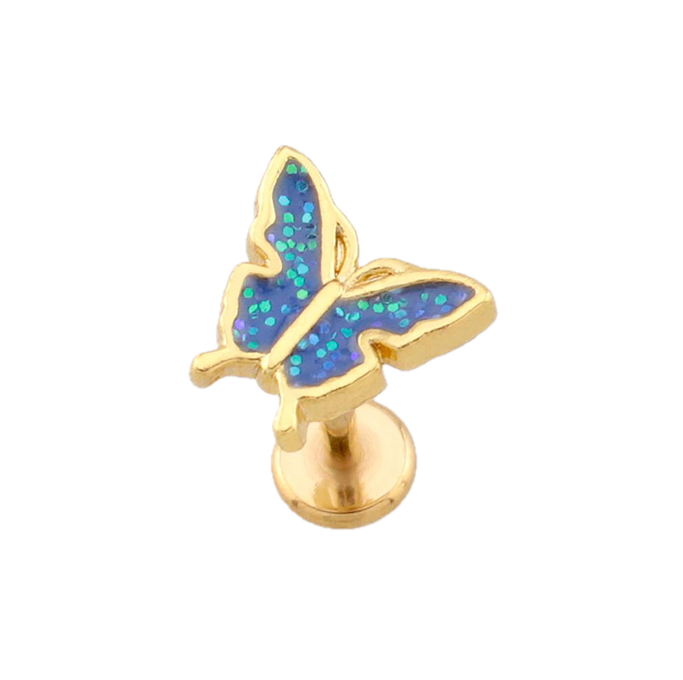 Blue Sparkle Butterfly Flat Back