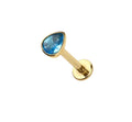 Blue Teardrop Flat Back