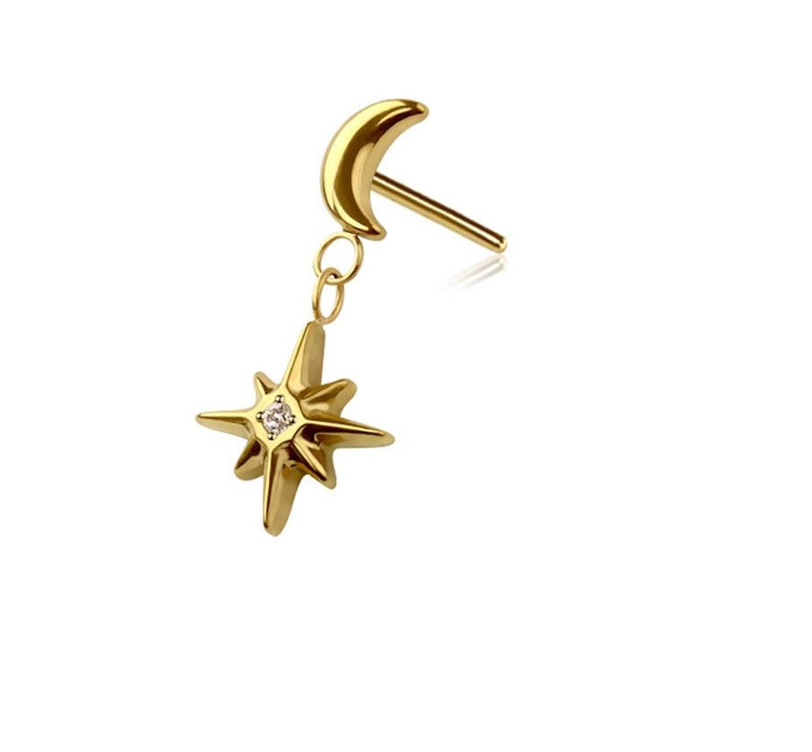 Moon and Star Dangle Flat Back
