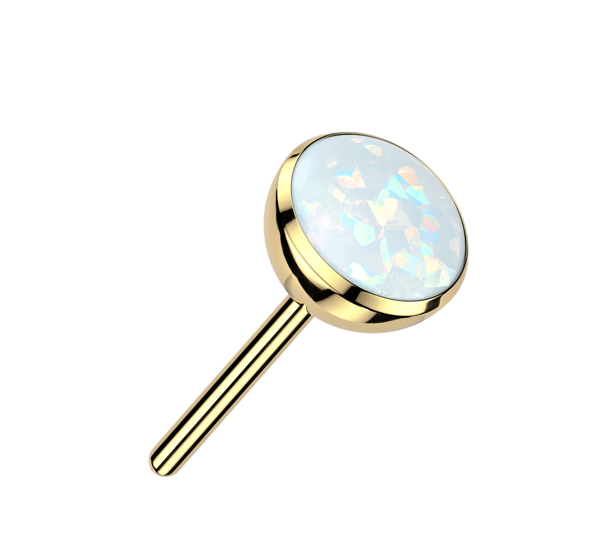 Round Opal Flat Back