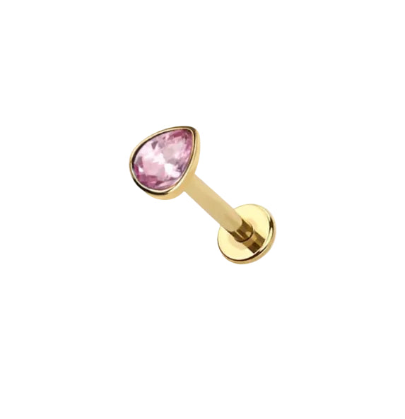 Pink Teardrop Flat Back
