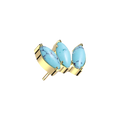 Triple Turquoise Marquise Flat Back