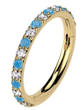 Turquoise Sparkle 10mm Clicker Hoops