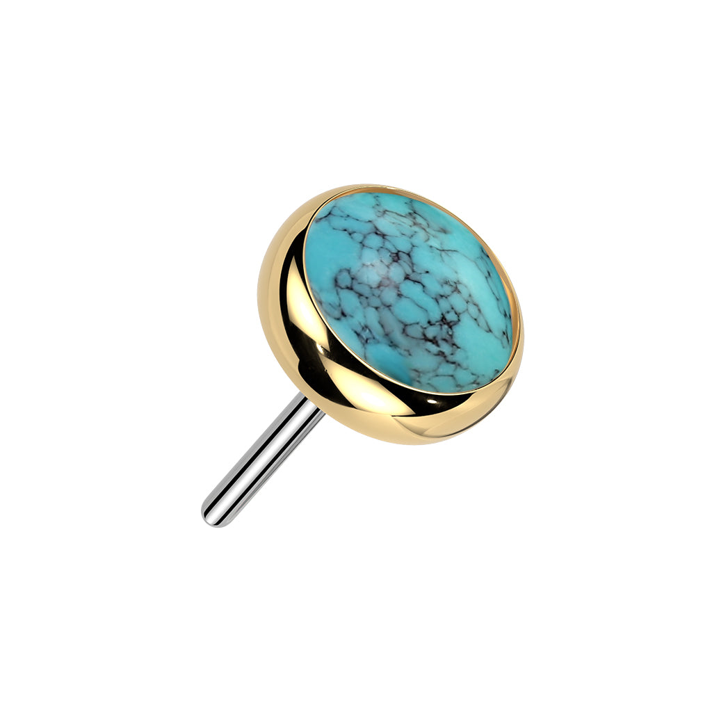 Turquoise Dot Flat Back