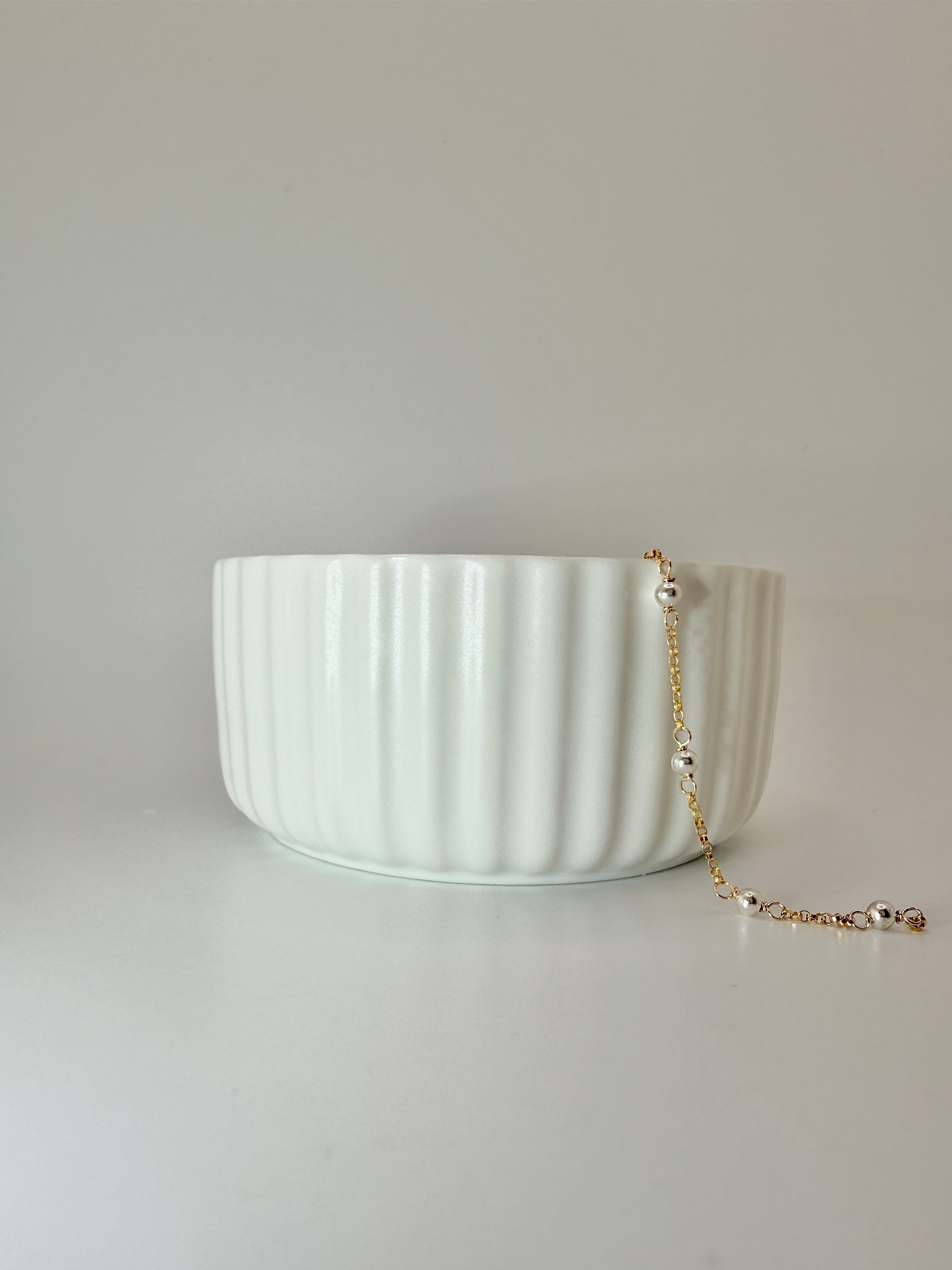 Mixed Metal Gold With Large Silver Beads