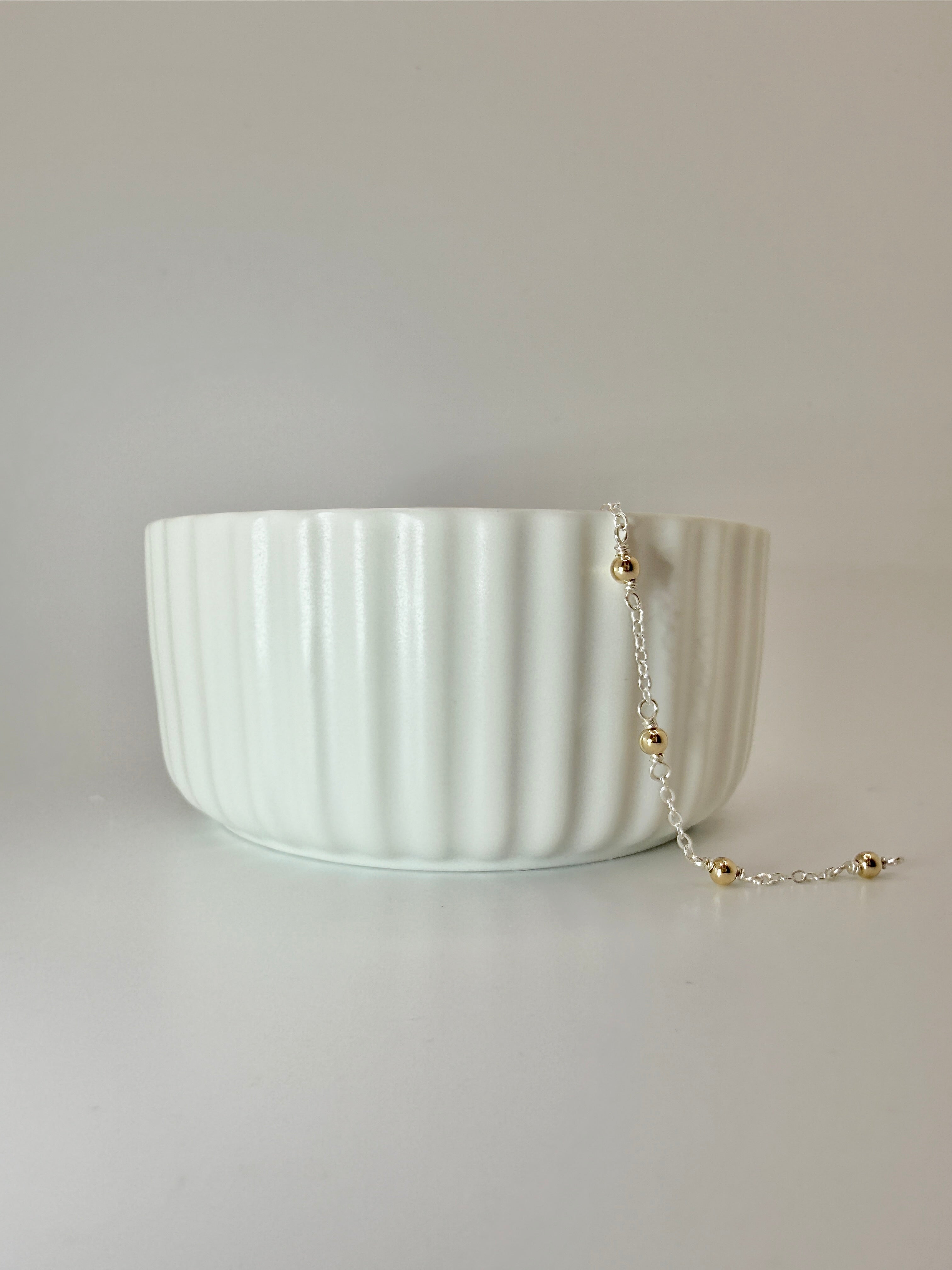Mixed Metal Silver With Large Gold Beads