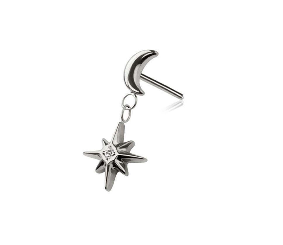 Moon and Star Dangle Flat Back