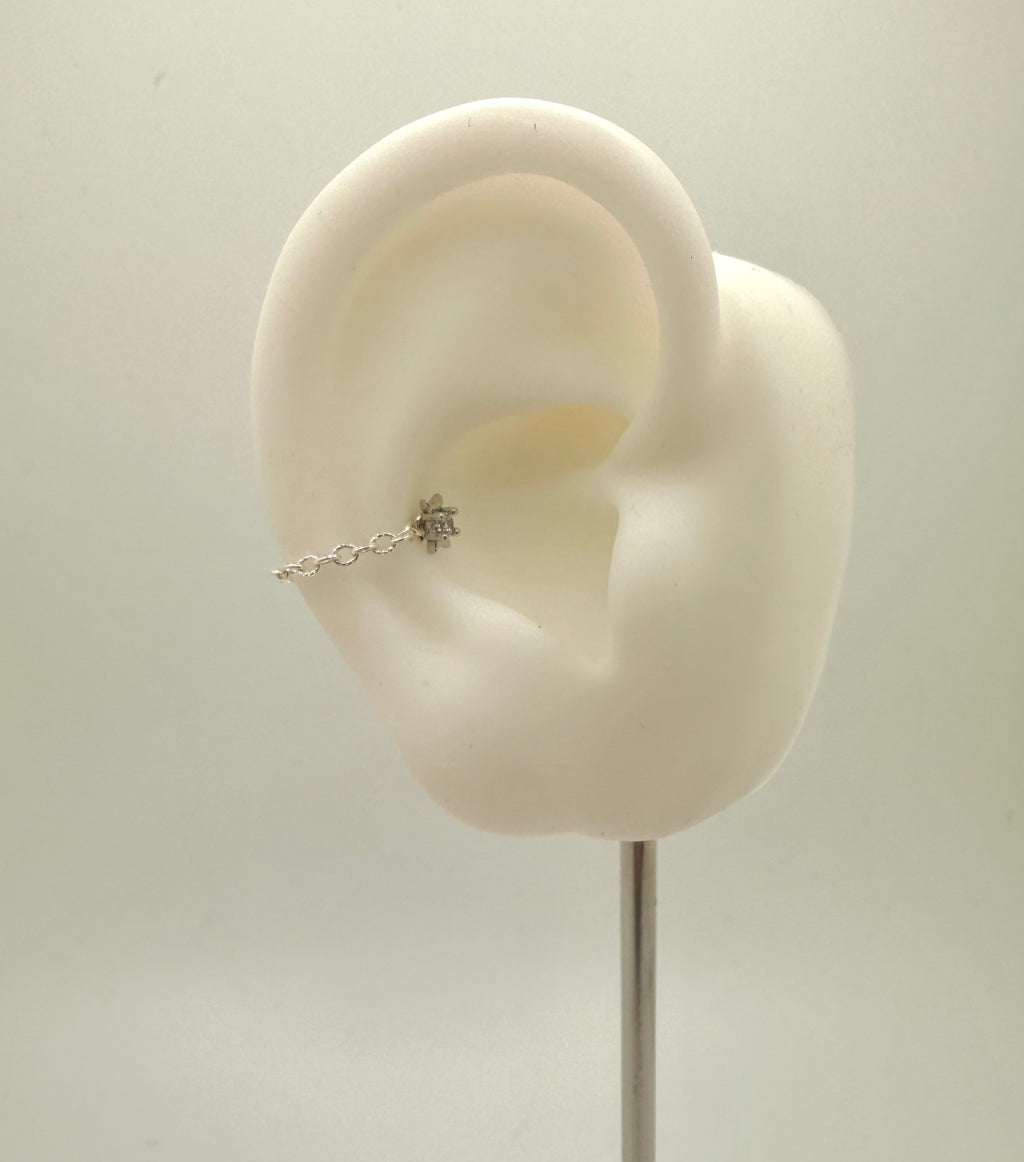 Single Textured Cable Earring Chain