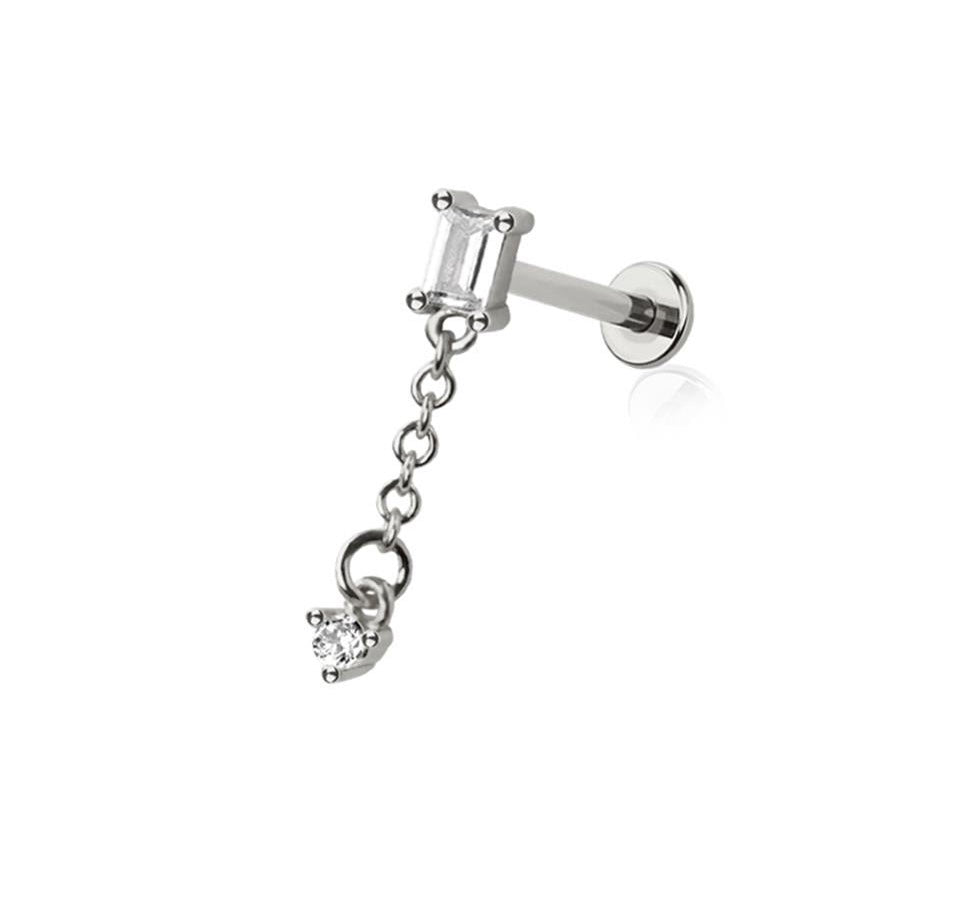 Gem Chain Drop Dangle Flat Back