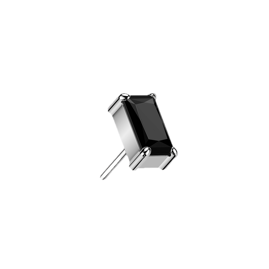 Black Rectangle Flat Back
