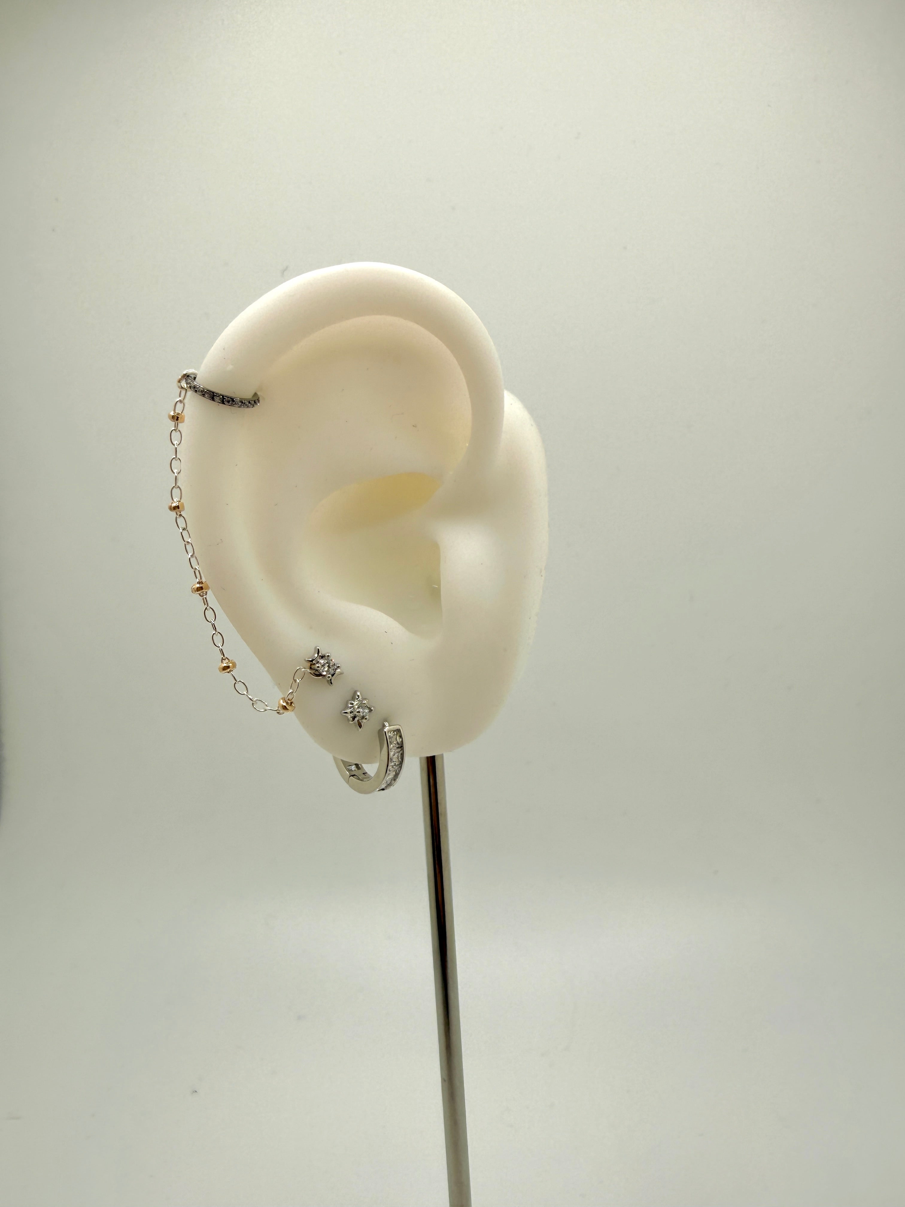 Long Mixed with Gold Earring Chain