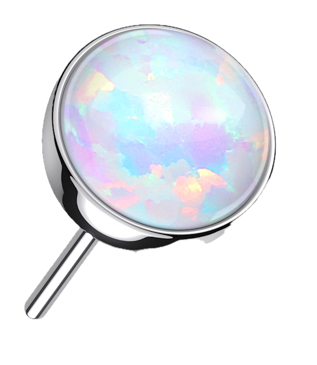 Round Opal Flat Back