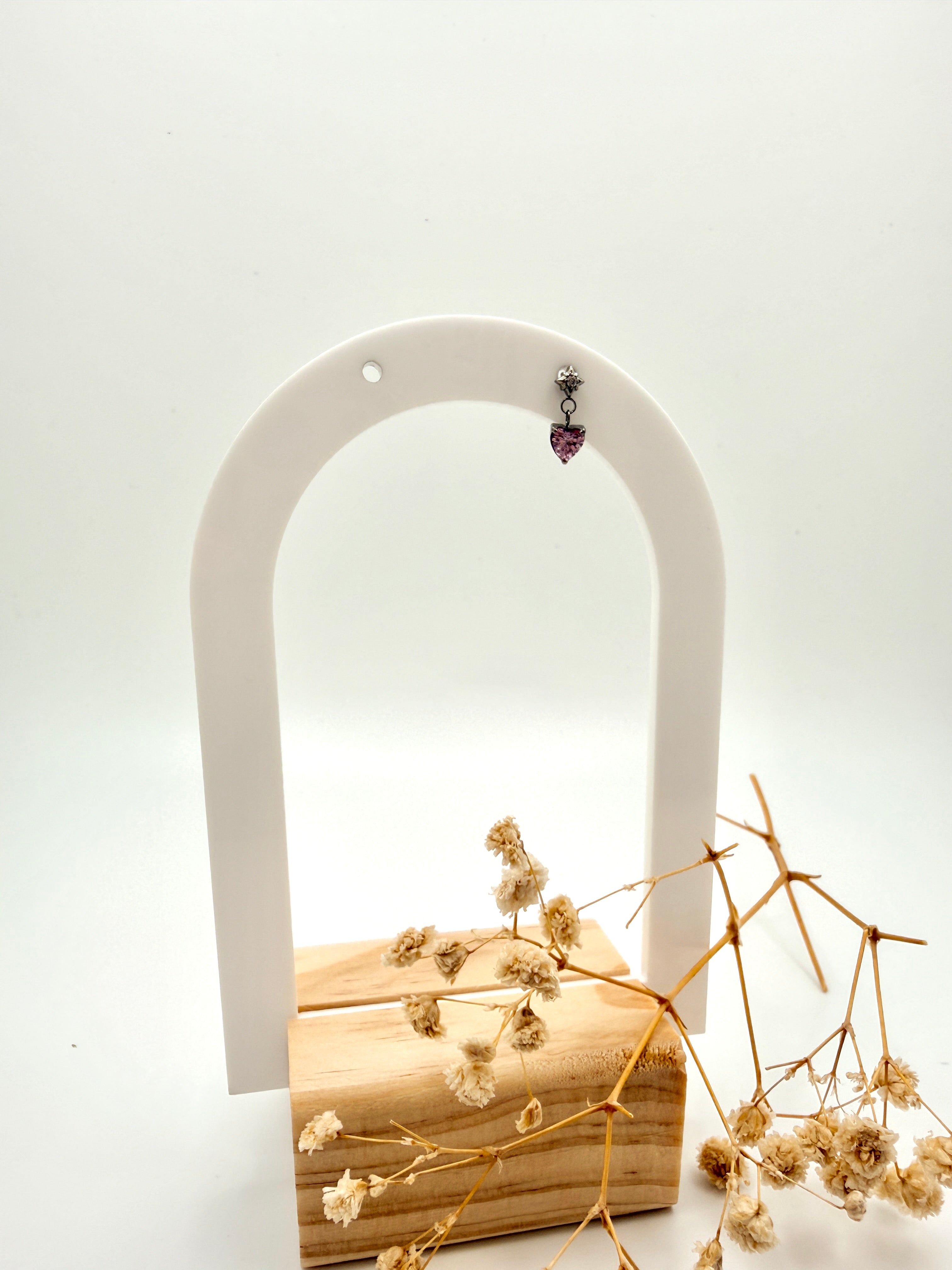 Pink Heart Dangle Flat Back