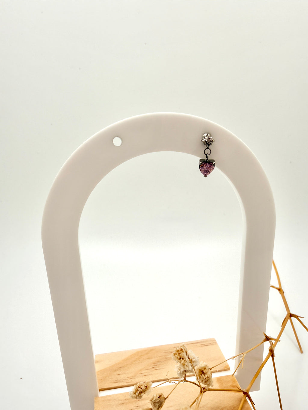 Pink Heart Dangle Flat Back