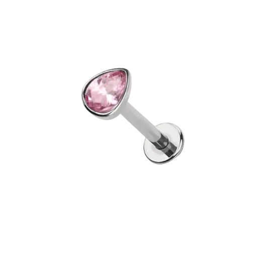 Pink Teardrop Flat Back