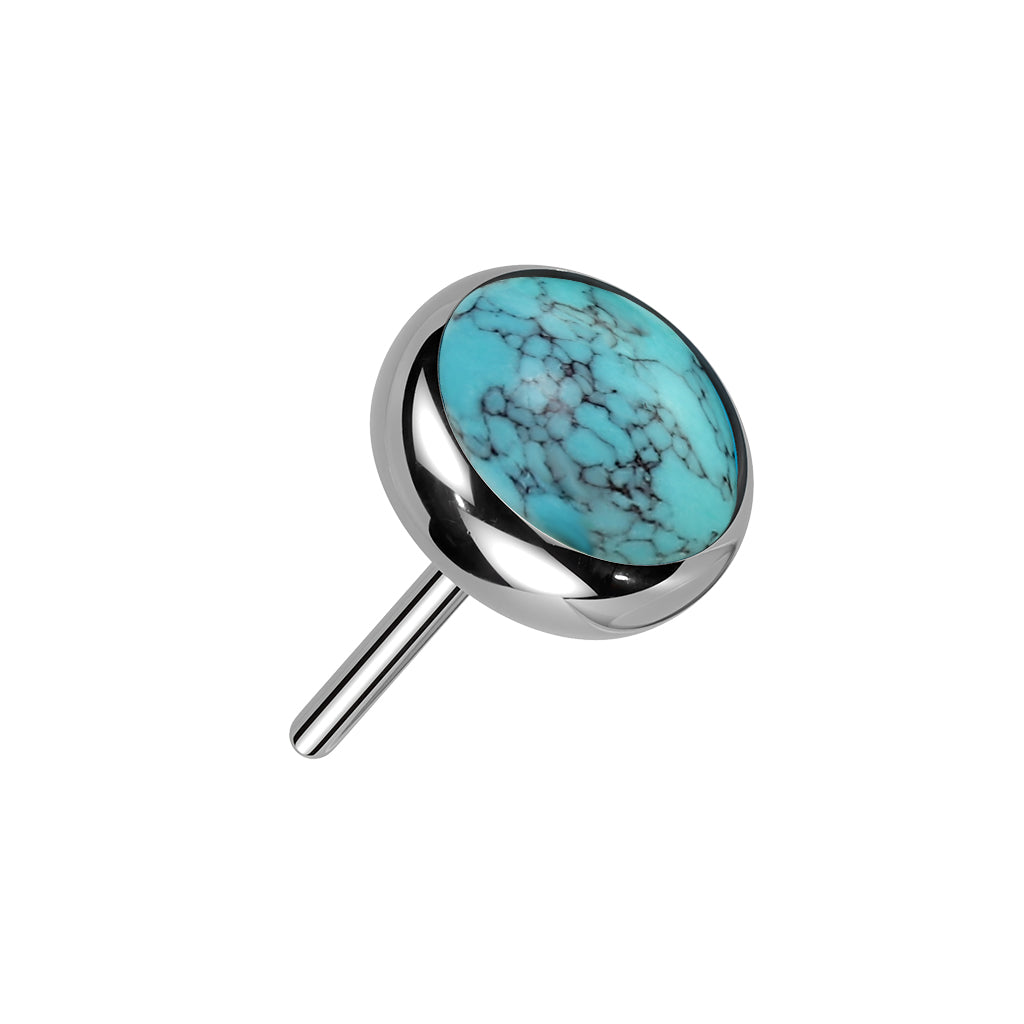 Turquoise Dot Flat Back
