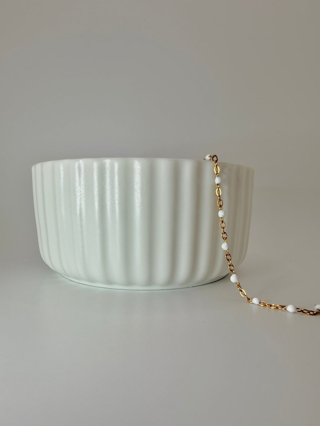 White Enamel- Gold