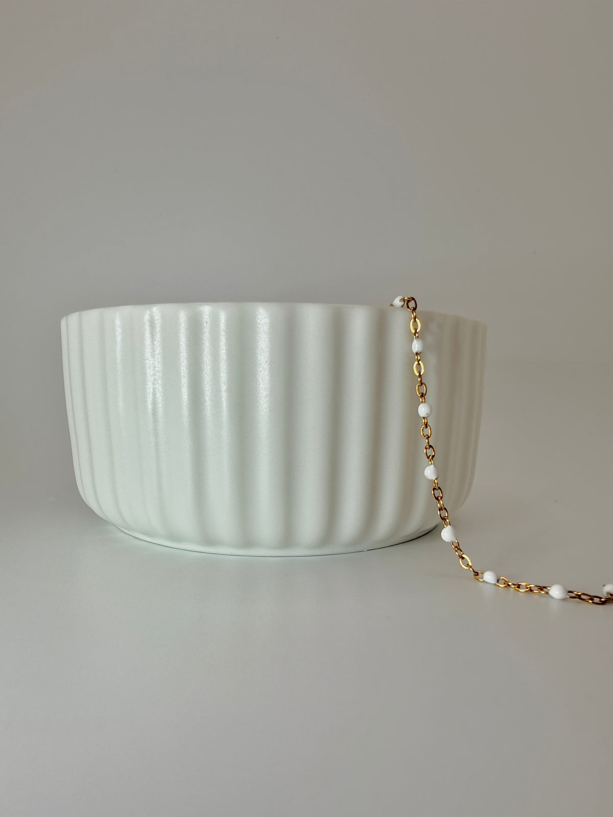 White Enamel- Gold