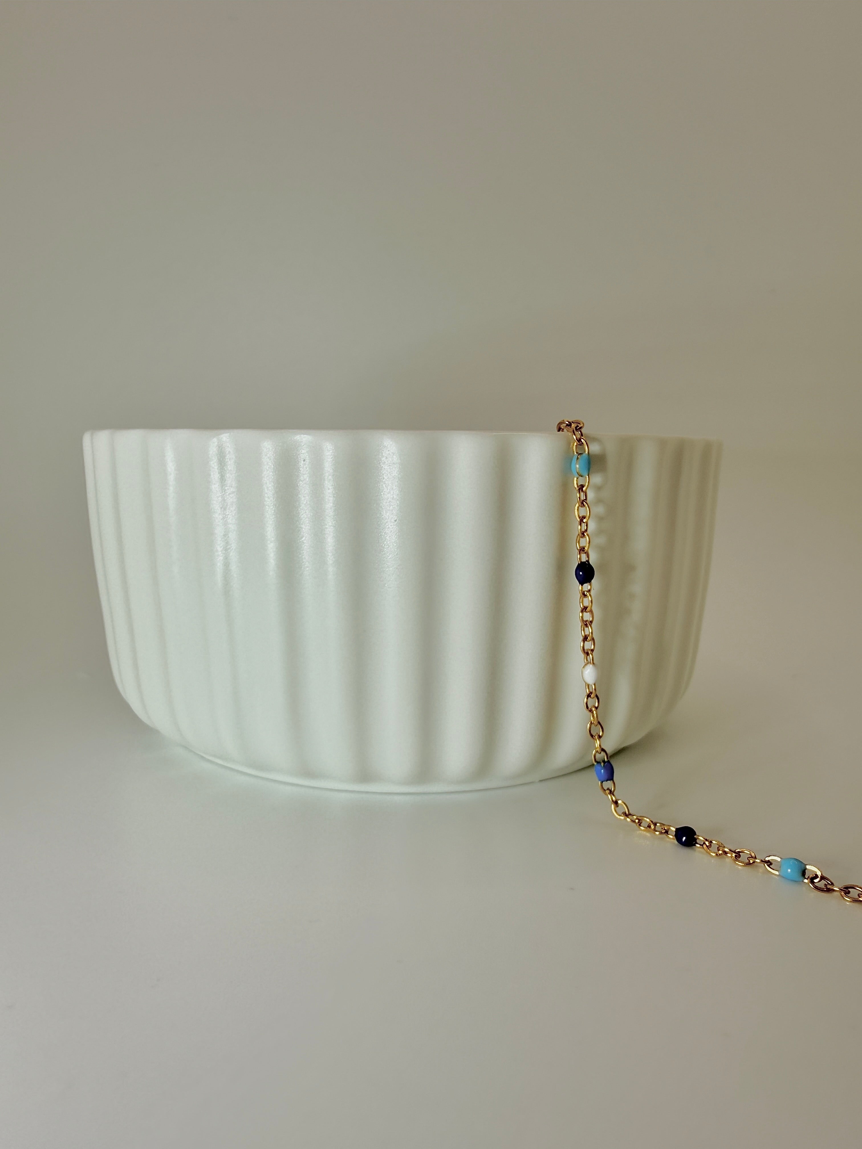 Multi-Blue Enamel- Gold