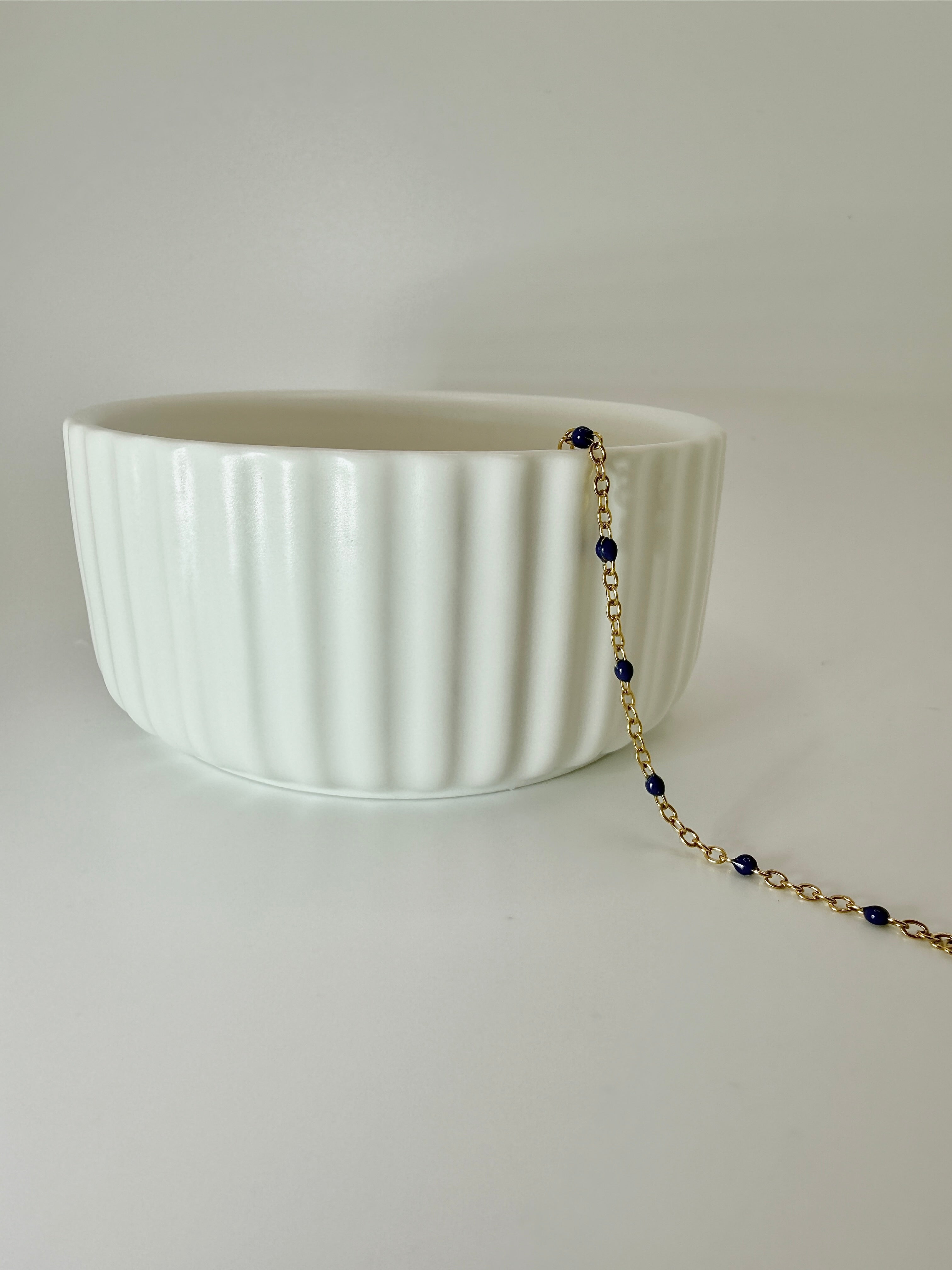 Navy Enamel- Gold