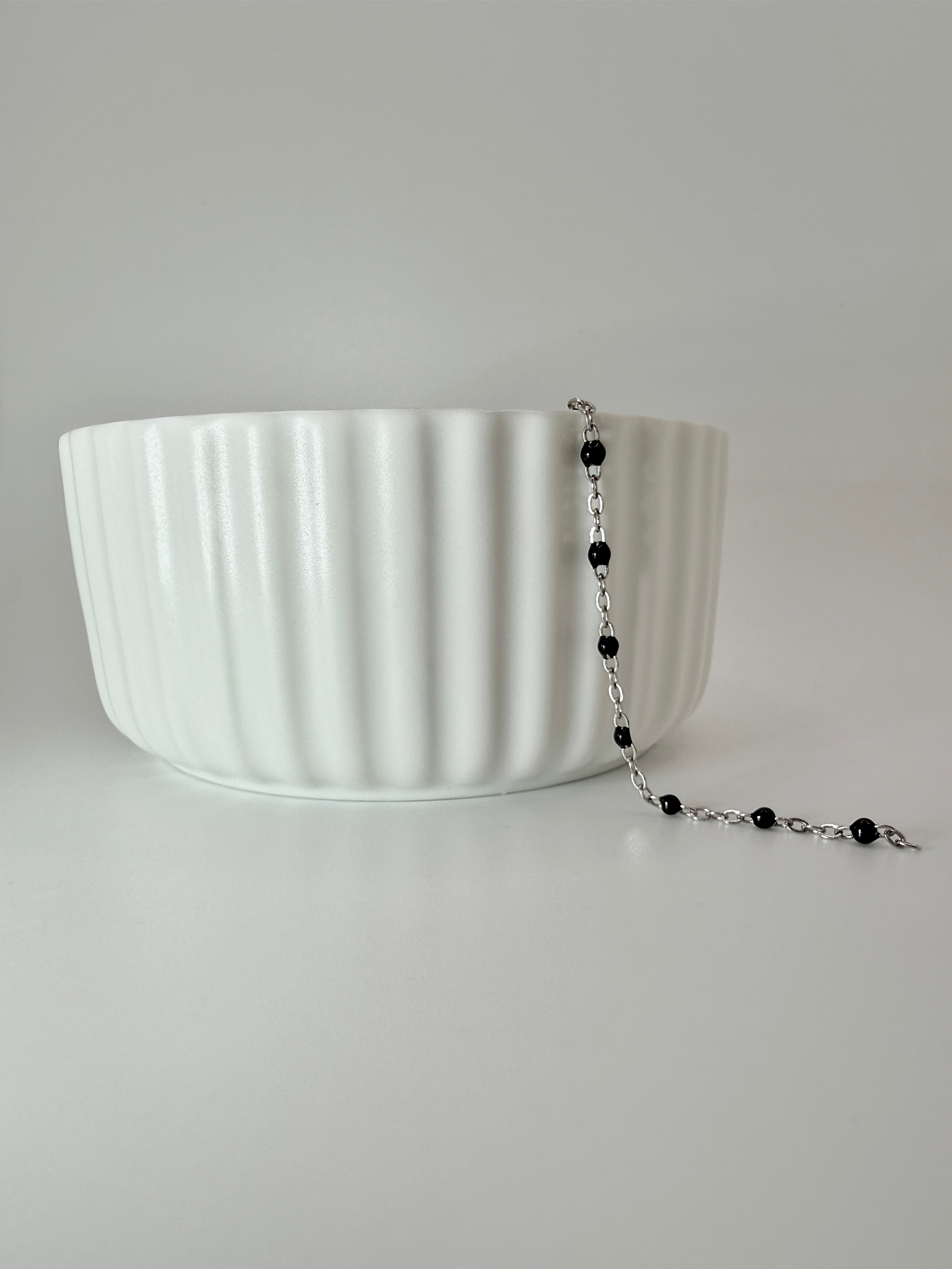 Black Enamel- Silver