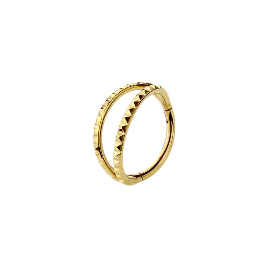 Double Banded Textured Hoops